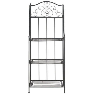 SAFAVIEH Bryn Victorian Wrought Iron 4-Tier Outdoor Bakers Rack - 25 In. W x 15 In. D x 63 In. H - 25W x 15D x 63H