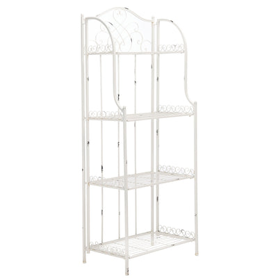 SAFAVIEH Bryn Victorian Wrought Iron 4-Tier Outdoor Bakers Rack - 25 In. W x 15 In. D x 63 In. H - 25W x 15D x 63H