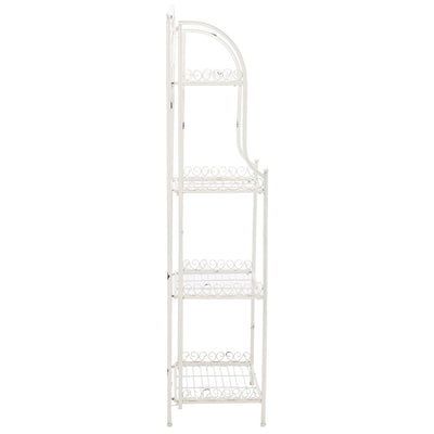 SAFAVIEH Bryn Victorian Wrought Iron 4-Tier Outdoor Bakers Rack - 25 In. W x 15 In. D x 63 In. H - 25W x 15D x 63H