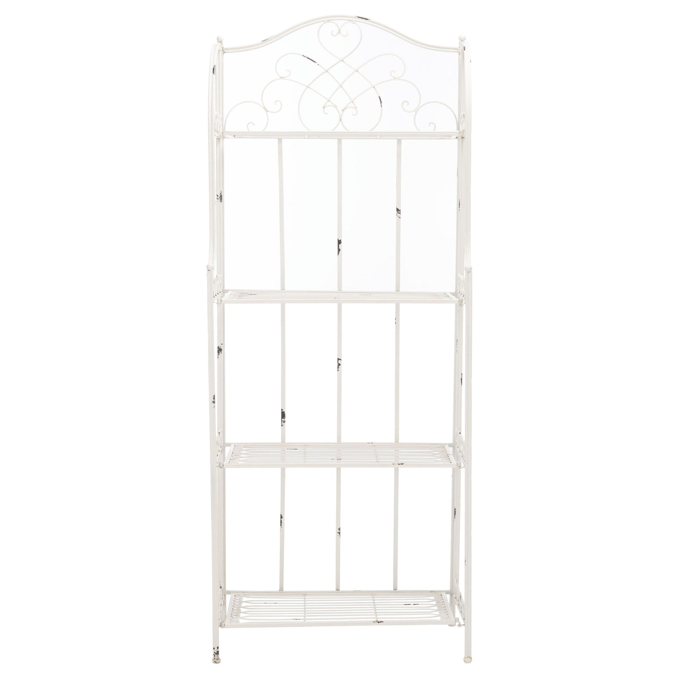 SAFAVIEH Bryn Victorian Wrought Iron 4-Tier Outdoor Bakers Rack - 25 In. W x 15 In. D x 63 In. H - 25W x 15D x 63H