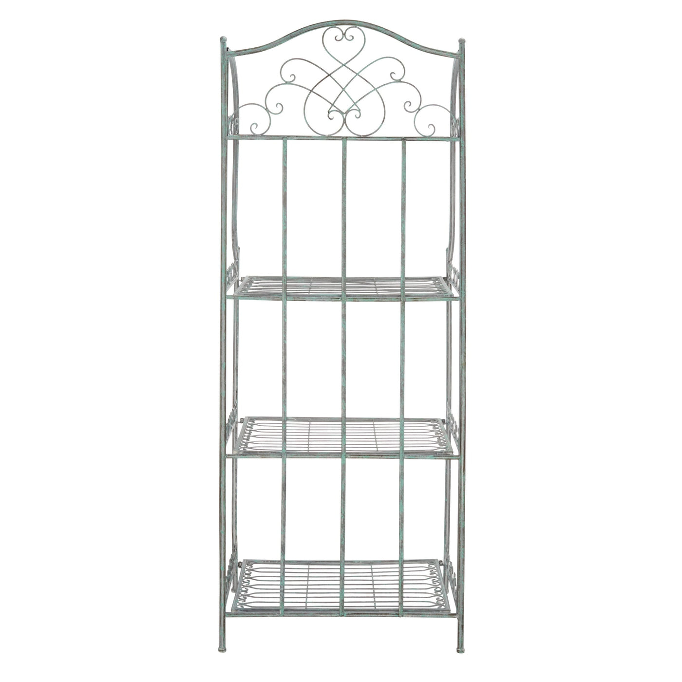 SAFAVIEH Bryn Victorian Wrought Iron 4-Tier Outdoor Bakers Rack - 25 In. W x 15 In. D x 63 In. H - 25W x 15D x 63H