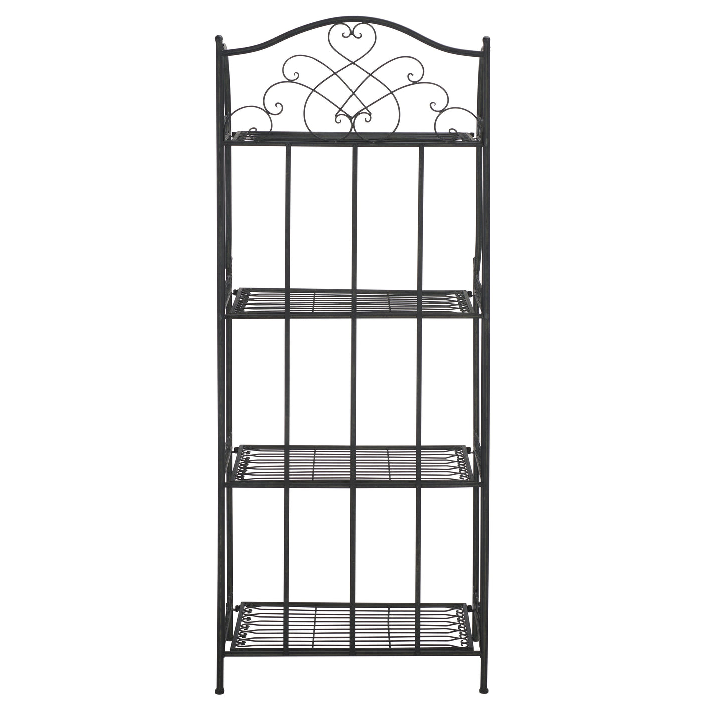 SAFAVIEH Bryn Victorian Wrought Iron 4-Tier Outdoor Bakers Rack - 25 In. W x 15 In. D x 63 In. H - 25W x 15D x 63H