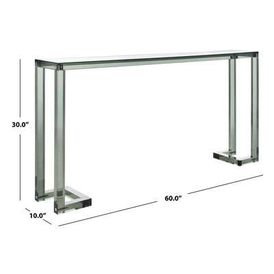 SAFAVIEH Couture Camryn Acrylic Console Table - Clear - 60 W x 10 L x 30 H - 52Wx10Dx30H