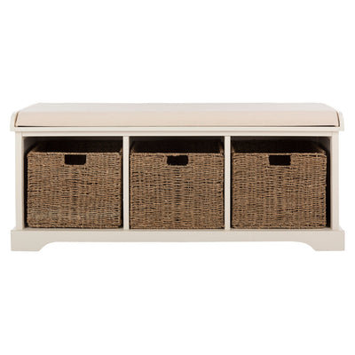 SAFAVIEH Eola Grey/ White Storage Bench - 47 x 16.1 x 19.9 - 47Wx16Dx20H