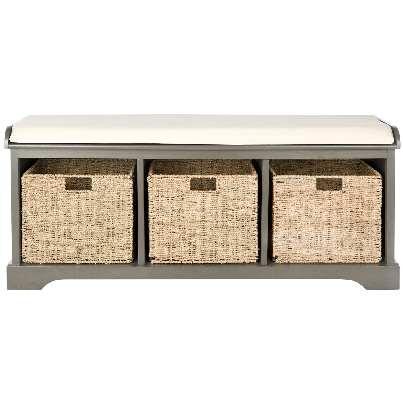SAFAVIEH Eola Grey/ White Storage Bench - 47 x 16.1 x 19.9 - 47Wx16Dx20H