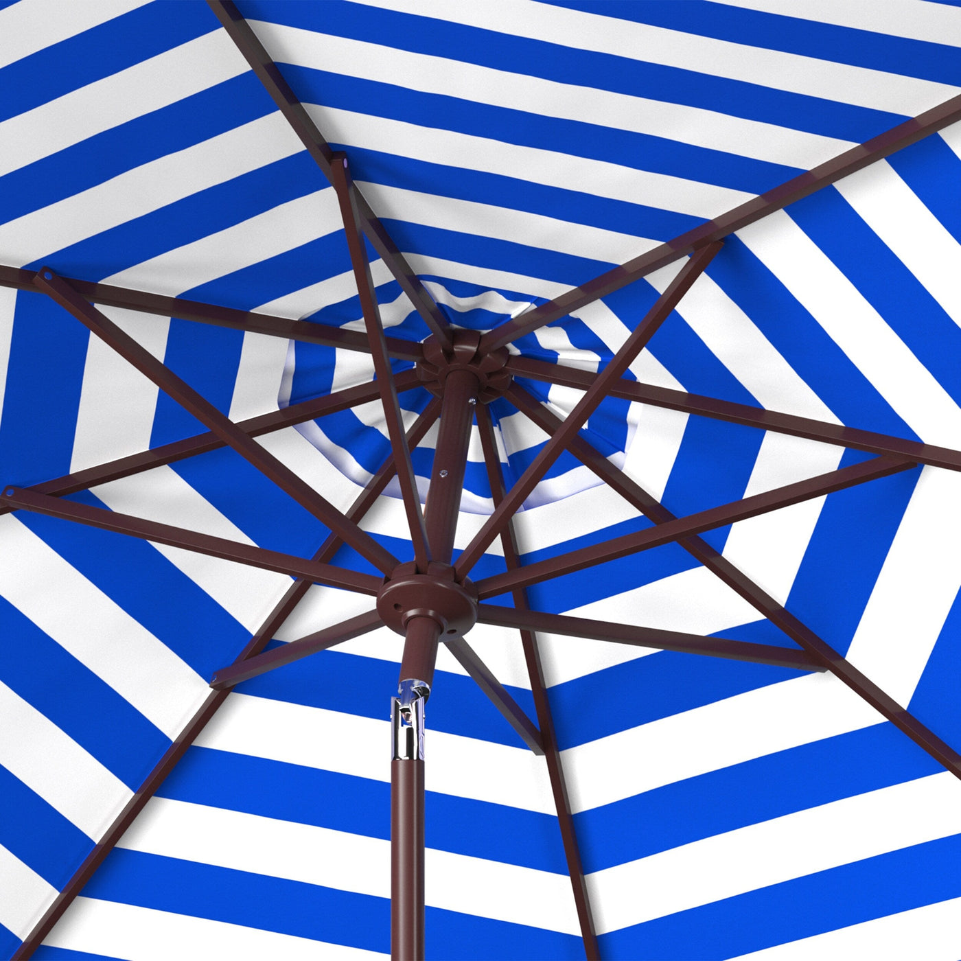 SAFAVIEH Hadire Inside Out Striped 9 Ft Crank Outdoor Umbrella