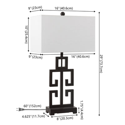 SAFAVIEH Lighting Chantelle Greek Antiqued Gold 29-inch Table Lamp (Set of 2) - 16W x 9D x 29H