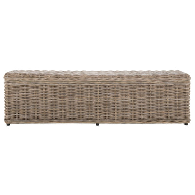 SAFAVIEH Marcelien Grey Natural Rattan Storage Trunk - 63 x 18.1 x 18.7 - 63Wx18Dx19H