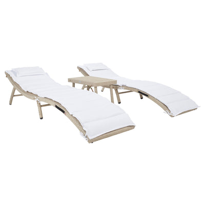 SAFAVIEH Outdoor Blaguna 3-Piece Sun Lounger Set - 83Wx20Dx24H