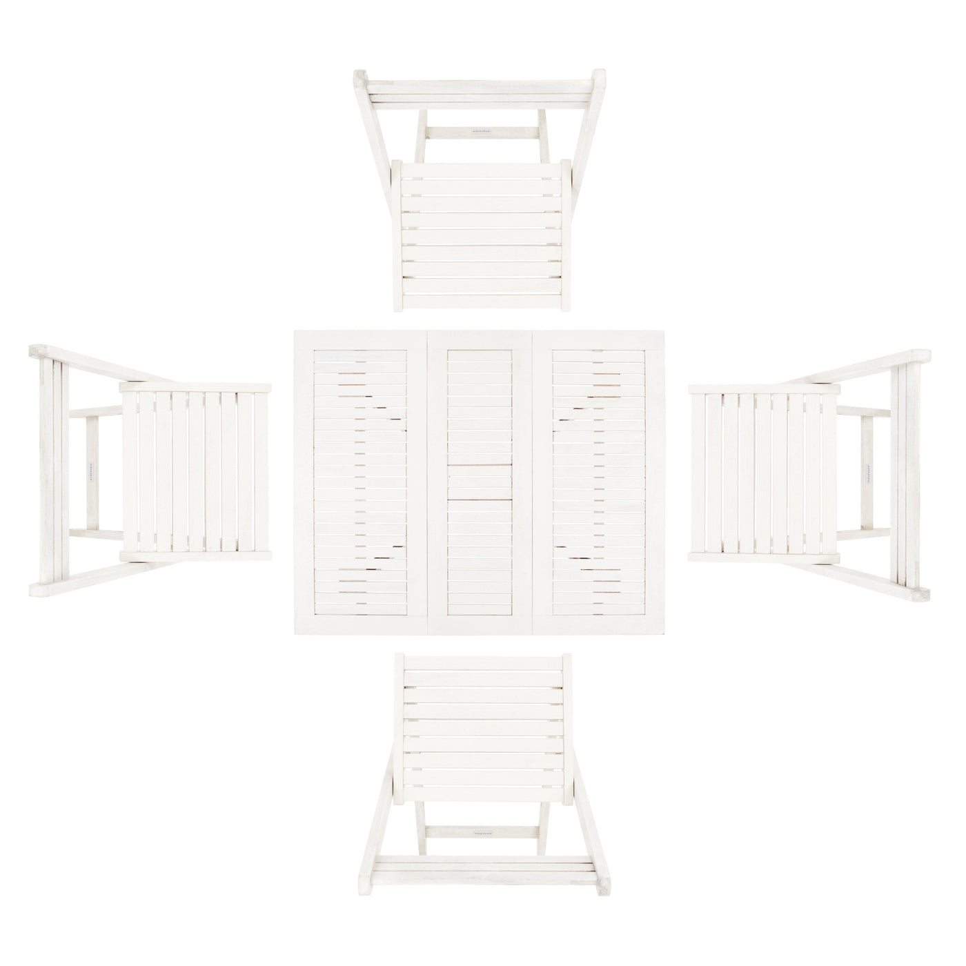 SAFAVIEH Outdoor Brandy 5-Piece Outdoor Dining Table Set - 43Wx35Dx29H