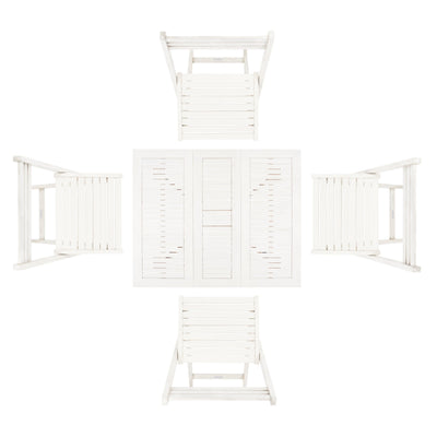 SAFAVIEH Outdoor Brandy 5-Piece Outdoor Dining Table Set - 43Wx35Dx29H