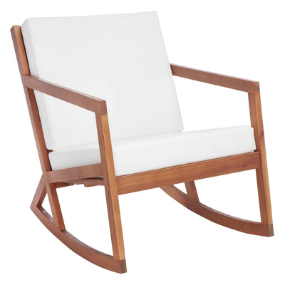 SAFAVIEH Outdoor Makaila Rocking Chair with Cushion - 26W x 31D x 38H