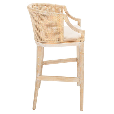 SAFAVIEH Virona Rattan 30-inch Bar Stool - 22.3 W x 20.5 L x 39 H - 22Wx21Dx39H