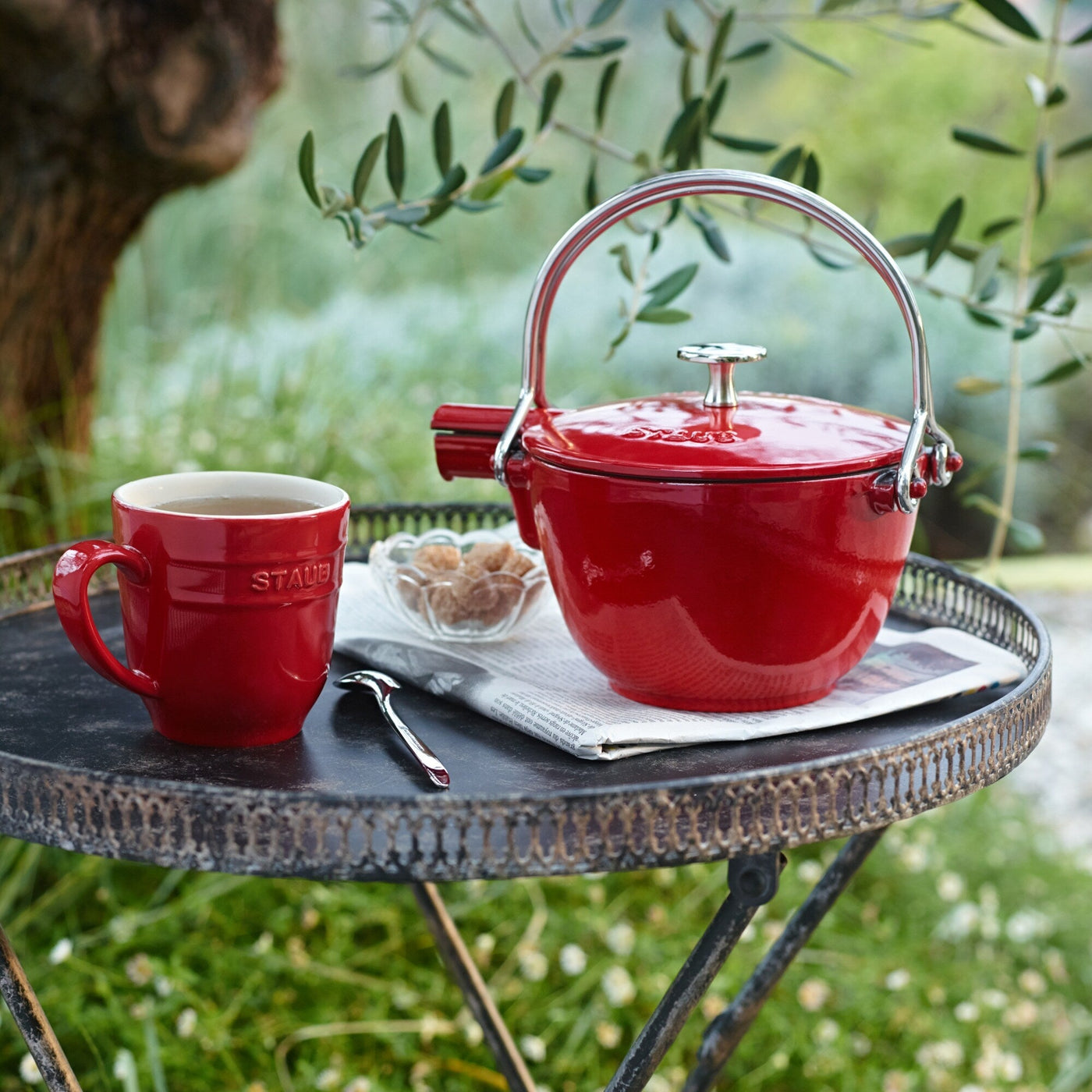 STAUB Cast Iron 1-qt Round Tea Kettle