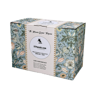 STP Goods Morris Garden Bone China Dinnerware Set of 24 for 6