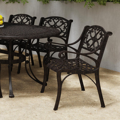 Sanibel Bronze Aluminum 7- Piece Outdoor Dining Set with 72 Oval Dining Table and Six Armchairs by Homestyles