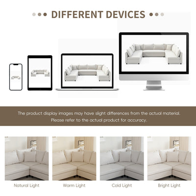 Sectional Sofa,Reversible U Shaped Chenille Couch Set,Free Combination,Oversized 8 Seat Convertible Sofa
