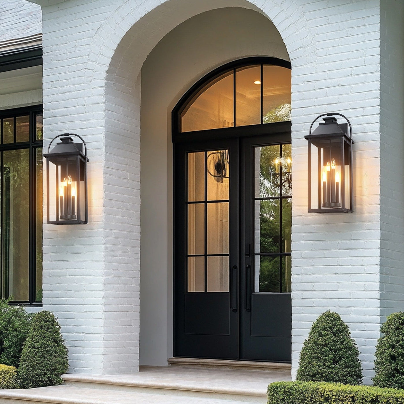 Brits Black Outdoor Wall Lantern Sconce Light