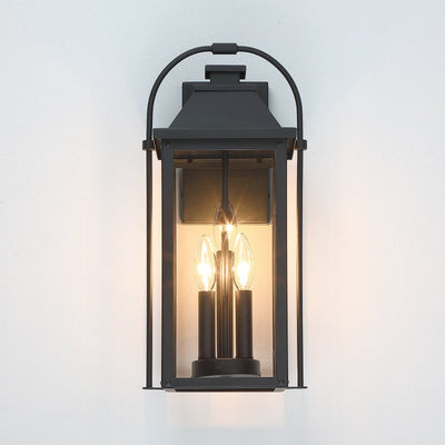 Brits Black Outdoor Wall Lantern Sconce Light