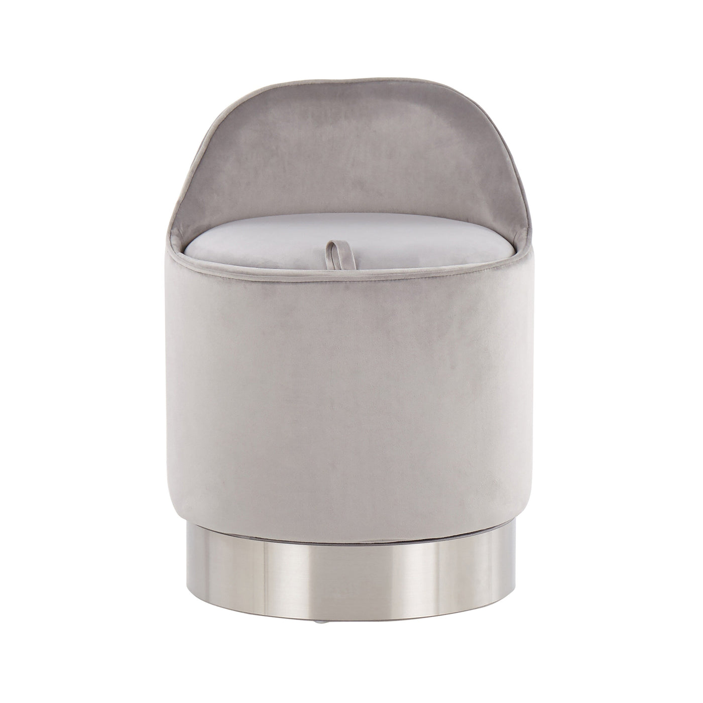 Silver Orchid Corday Swivel Velvet Vanity Stool