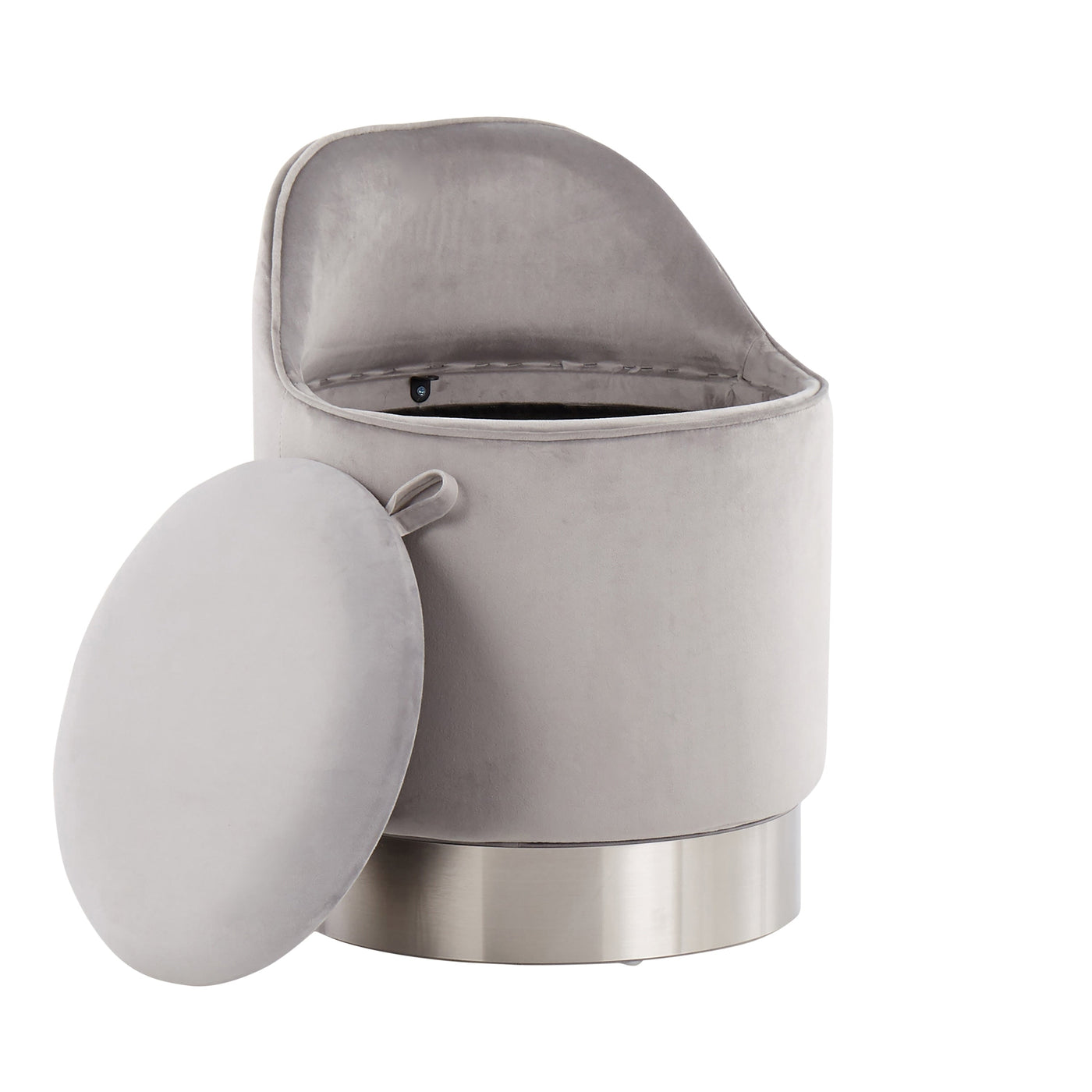 Silver Orchid Corday Swivel Velvet Vanity Stool