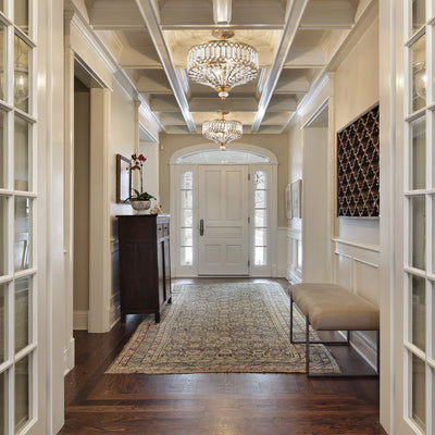 Silver Orchid Furey Bronze/Gold Tiered Glass Semi-flush Lighting Fixture - 14.75L x 14.75W x 15.25H