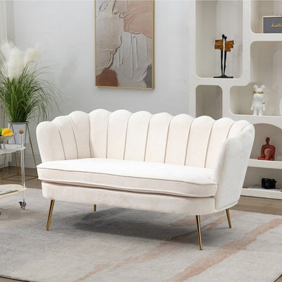Small Mini Room Couch Two-Seater Sofa with Gold Metal Leg - 2 Seat
