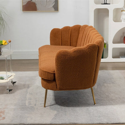 Small Mini Room Couch Two-Seater Sofa with Gold Metal Leg - 2 Seat