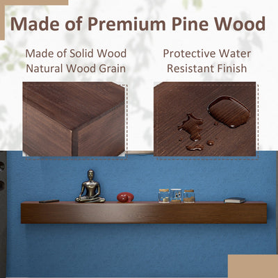 Solid Pine Wall Mounted Fireplace Mantel Floating Shelf