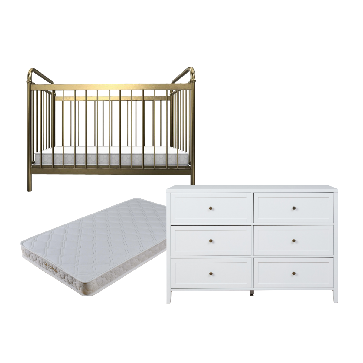 Sonata Cove White Three Piece Nursery Set
