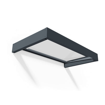 Sophia 3 ft. Grey Clear Door and Window Awning