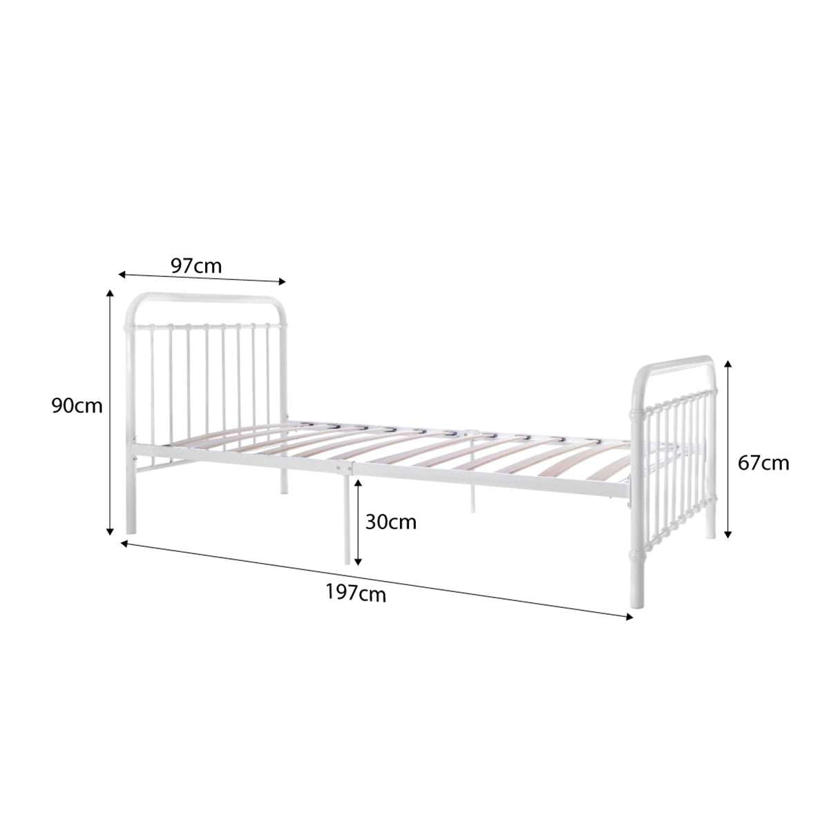 Sonata Single Bed White + Mattress Bundle
