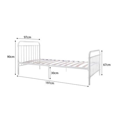 Sonata Single Bed White + Mattress Bundle