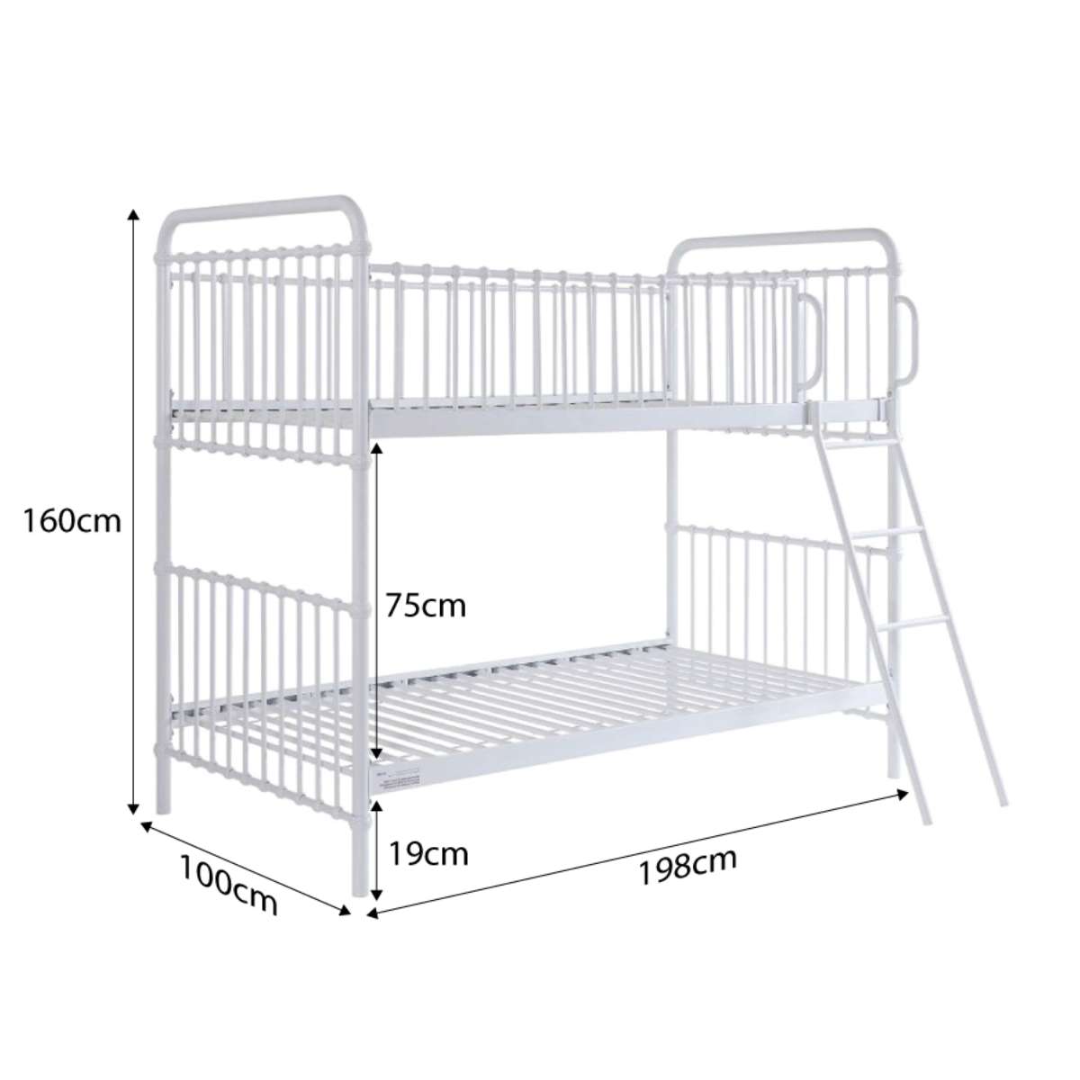 Sonata Bunk Bed - White