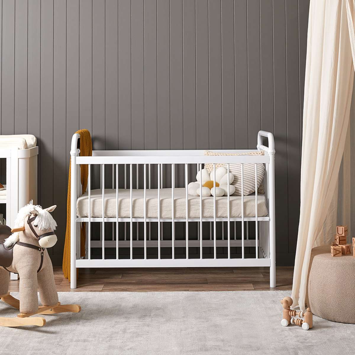 Sonata White 3-in-1 Cot Conversion Bundle