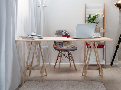 Trestle Desk - Natural Top/Natural Legs