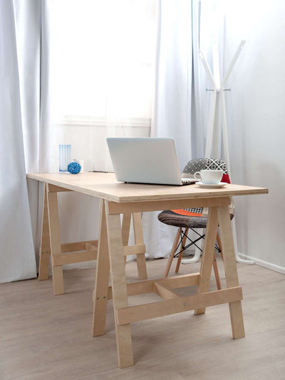 Trestle Desk - Natural Top/Natural Legs