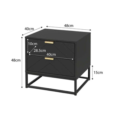 Inca Bedside Table - Black