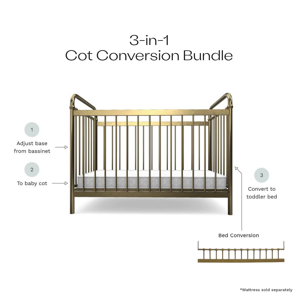 Sonata Bronze 3-in-1 Cot Conversion Bundle