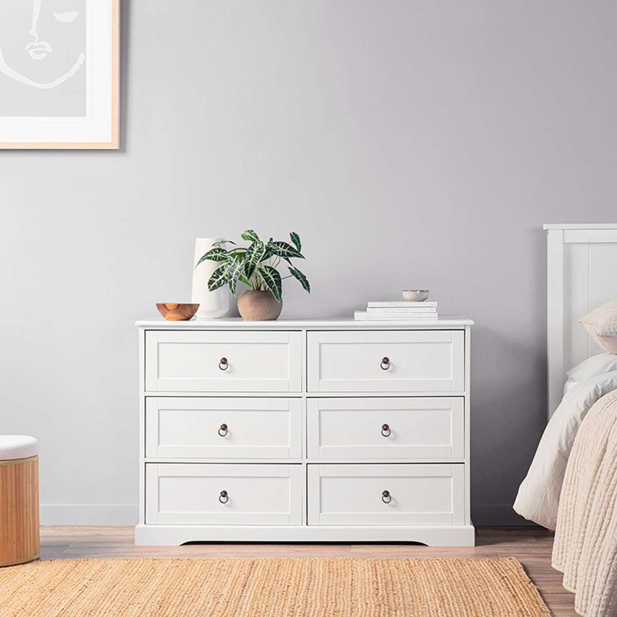 Hamptons Six Drawer - Wide