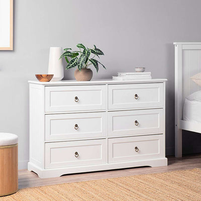 Hamptons Six Drawer - Wide