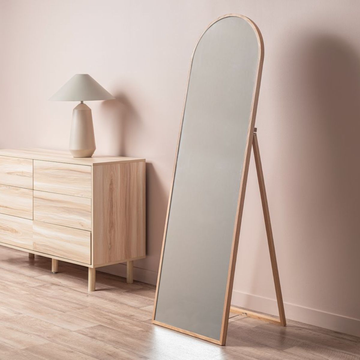 Lena Full Length Arch Oak Mirror