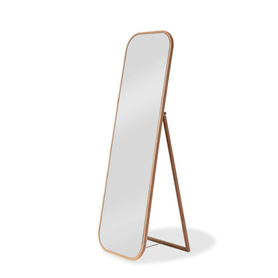 Ola Full Length Curved Rectangle Oak Mirror