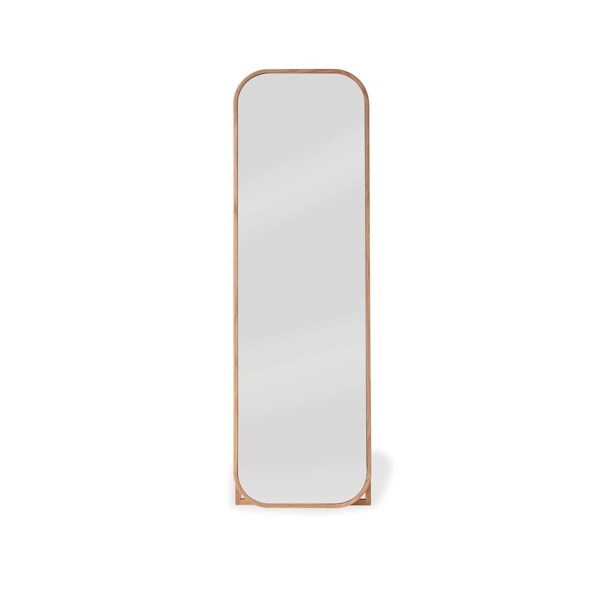 Ola Full Length Curved Rectangle Oak Mirror