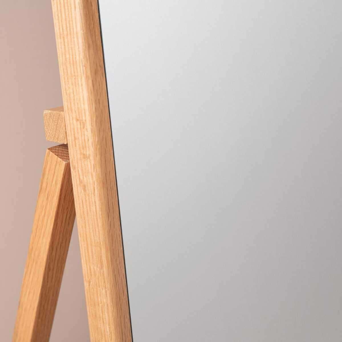 Ola Full Length Curved Rectangle Oak Mirror