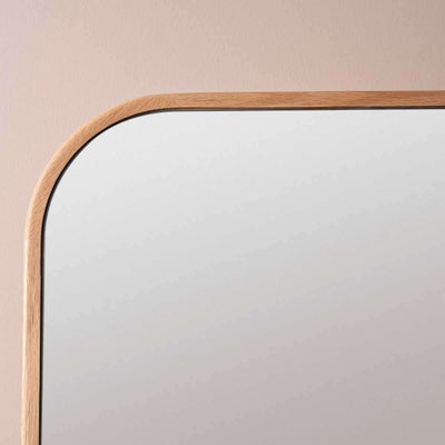 Ola Full Length Curved Rectangle Oak Mirror