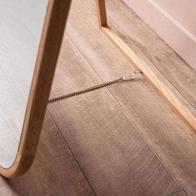 Ola Full Length Curved Rectangle Oak Mirror