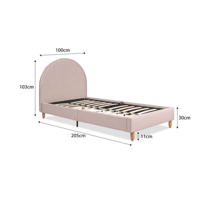 Imogen Single Bed - Dusty Pink