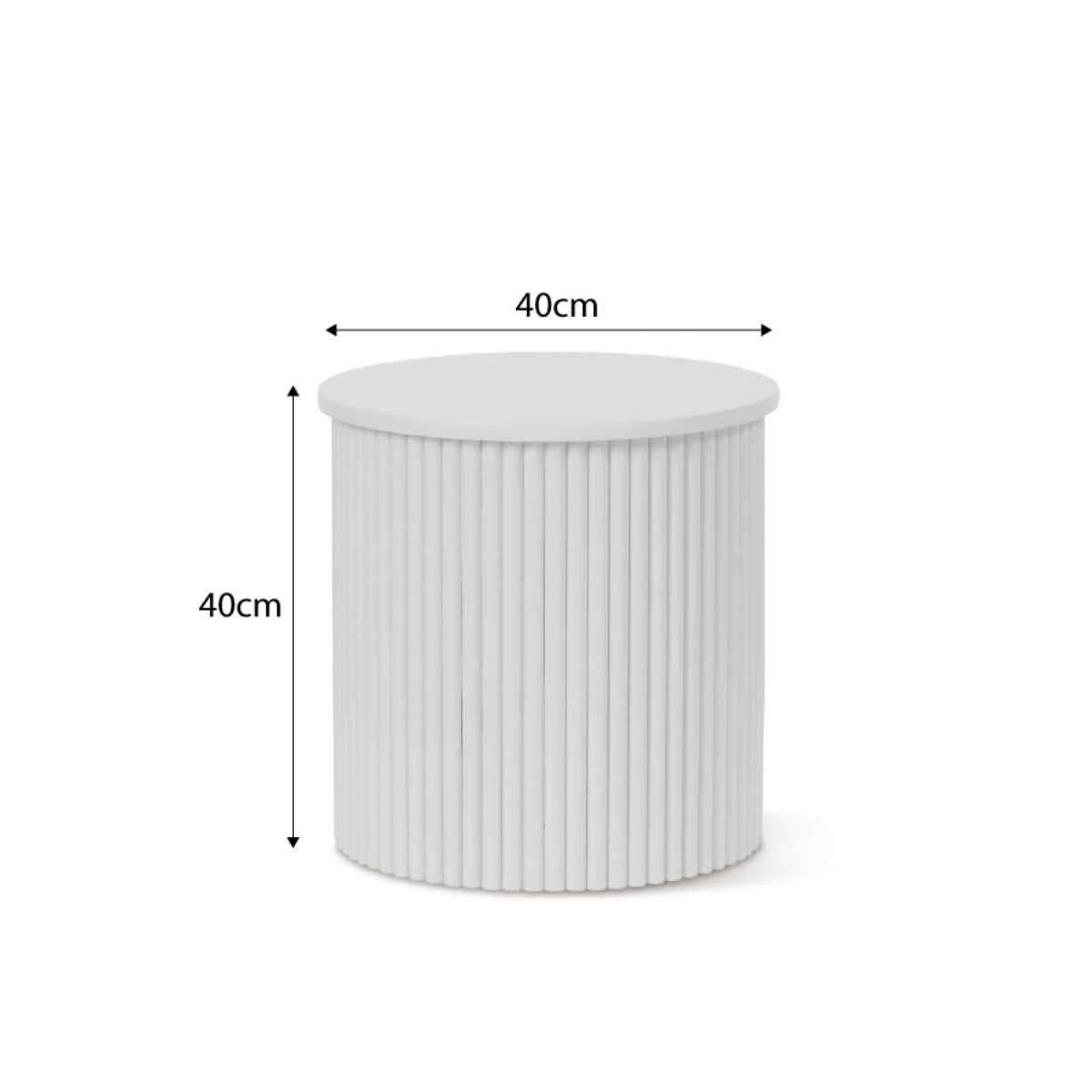 Eve Drum Side Table - White