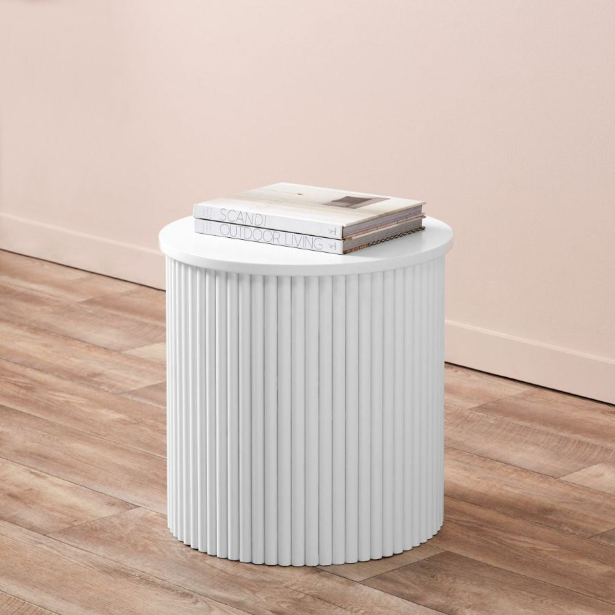 Eve Drum Side Table - White